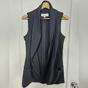DANIEL RAINN Sleeveless Open Front Long Blazer Vest